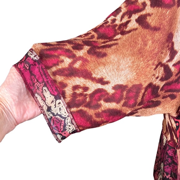 Sterling Styles Women’s Animal Tribal Print Tunic Button Front Top 1X - Picture 8 of 16